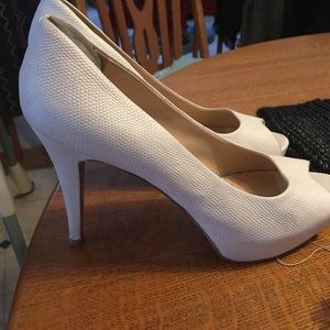 White heels from Macy’s! Size 8